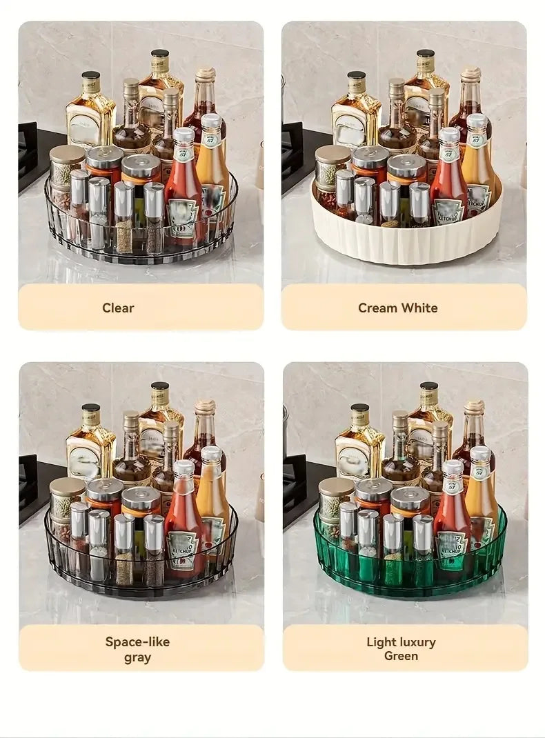 360°Rotating Rotating Spice Rack Organizer For Bathroom Kitchen Countertop Easy Access and Efficient Storage Desktop Storage Box