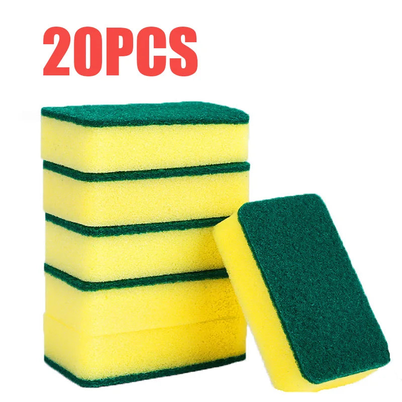 20-200pcs Dishwashing Sponge Kitchen Nano Emery Magic Clean Rub Pot Rust Focal Stains Sponge Removing Kit Cleaning Brush Sponges