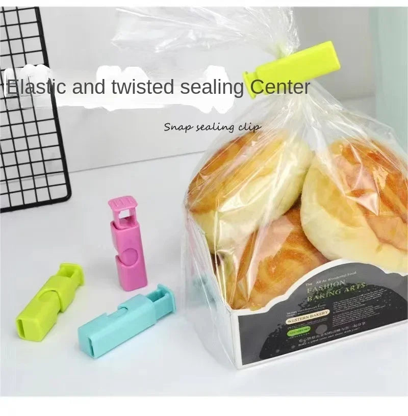 12 PCS Squeeze Bread Bag Clips Reusable Fresh Food Seal Plastic Clip Snack Bag Seal Spring Clip Home Kitchen Storage