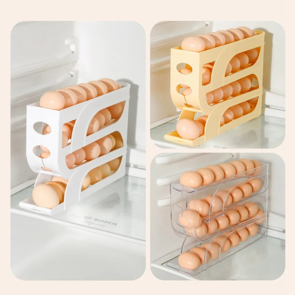 Automatic Egg Roller Large Capacity Household Kitchen Dedicated Egg Roller Rack Space Saving 3 Layer / 4 Layer Egg Dispenser
