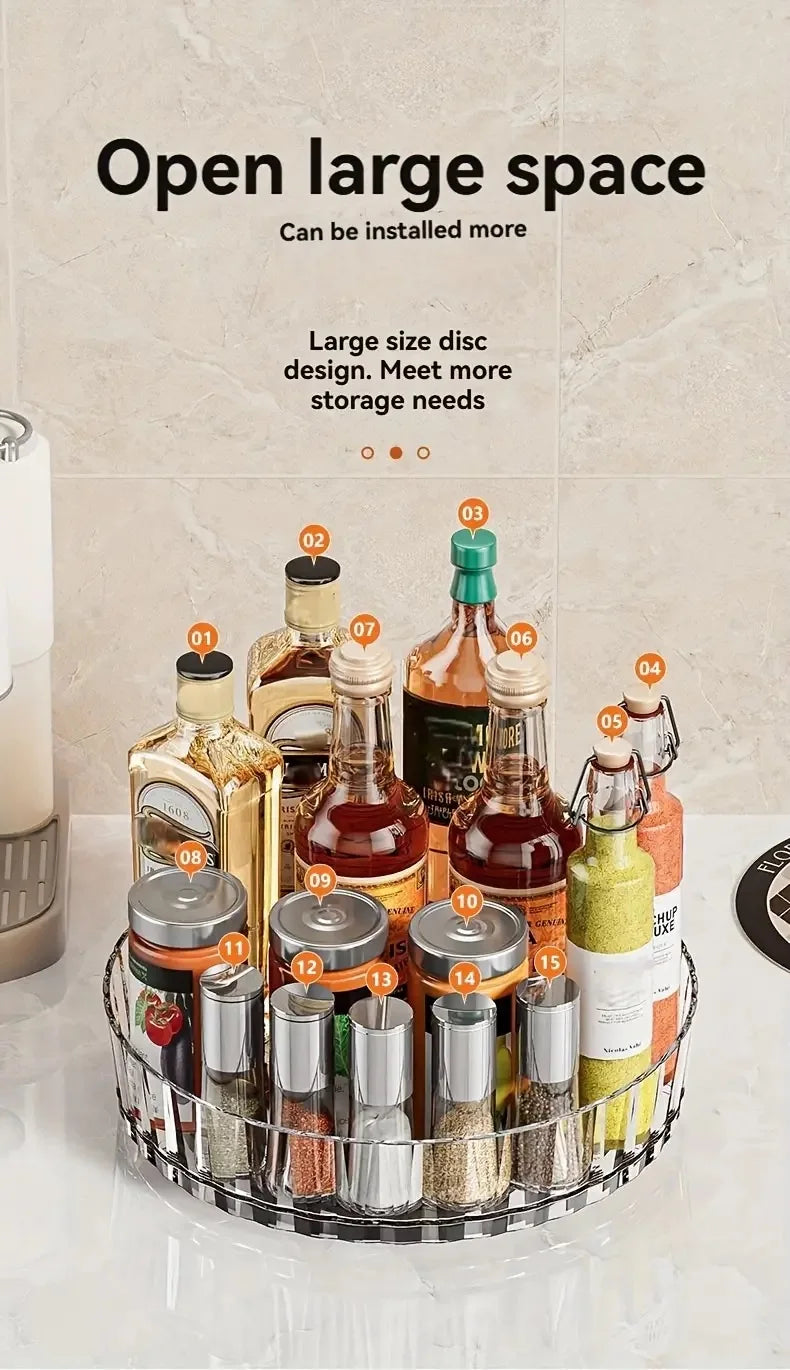 360°Rotating Rotating Spice Rack Organizer For Bathroom Kitchen Countertop Easy Access and Efficient Storage Desktop Storage Box