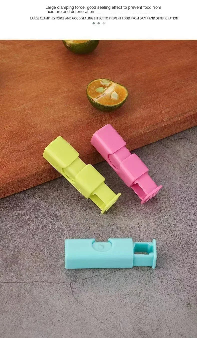 12 PCS Squeeze Bread Bag Clips Reusable Fresh Food Seal Plastic Clip Snack Bag Seal Spring Clip Home Kitchen Storage