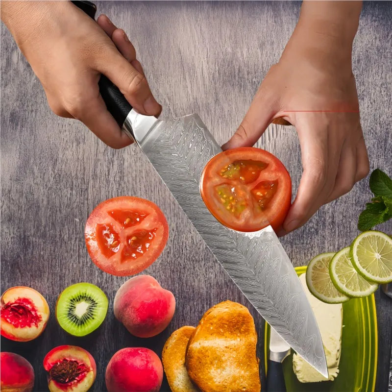 Damascus Chef Knife AUS-10 Steel 67-layer Vg10 Sharp Slicing Meat Knife Home Cooking Tools Fish Meat Cutting Cleaver Tool