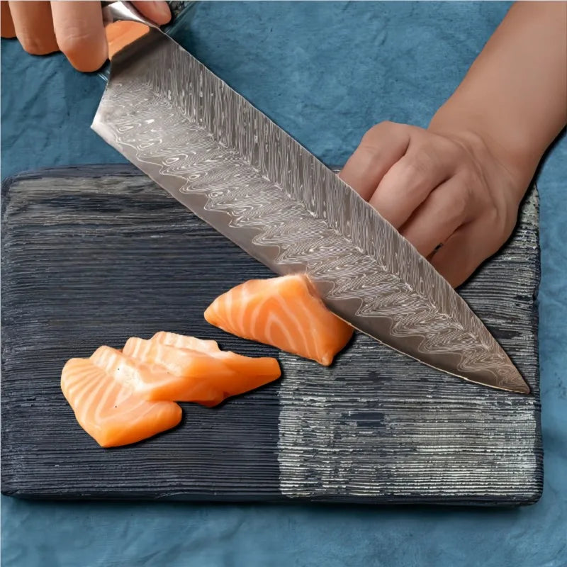 Damascus Chef Knife AUS-10 Steel 67-layer Vg10 Sharp Slicing Meat Knife Home Cooking Tools Fish Meat Cutting Cleaver Tool