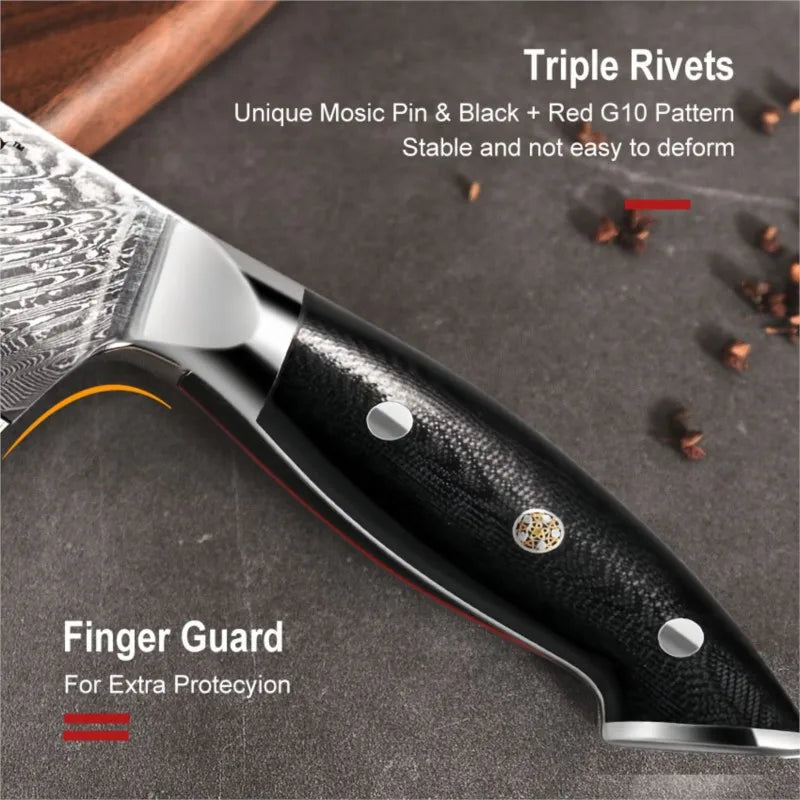 Damascus Chef Knife AUS-10 Steel 67-layer Vg10 Sharp Slicing Meat Knife Home Cooking Tools Fish Meat Cutting Cleaver Tool