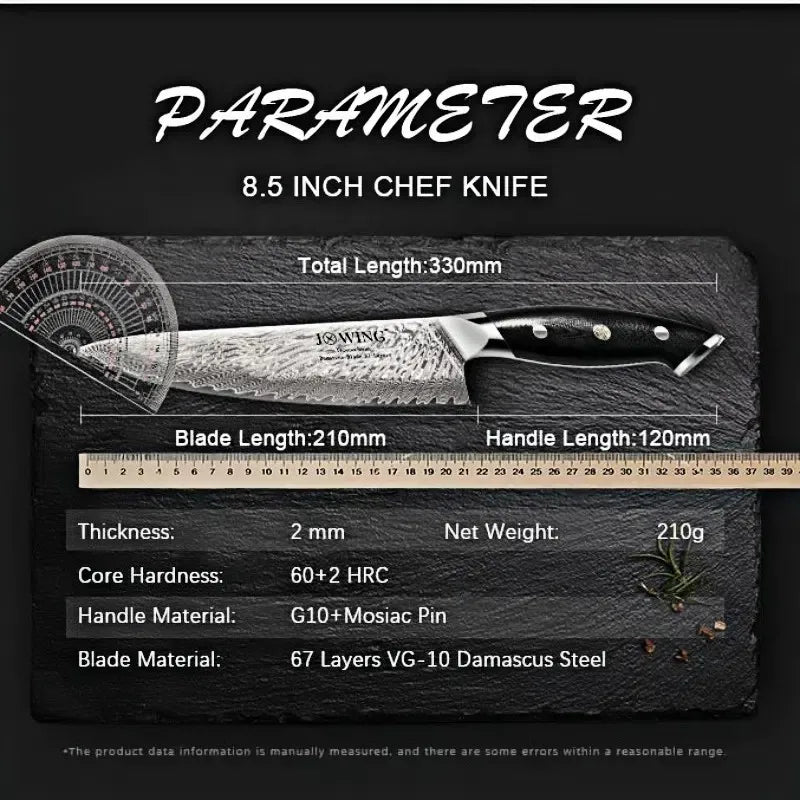 Damascus Chef Knife AUS-10 Steel 67-layer Vg10 Sharp Slicing Meat Knife Home Cooking Tools Fish Meat Cutting Cleaver Tool