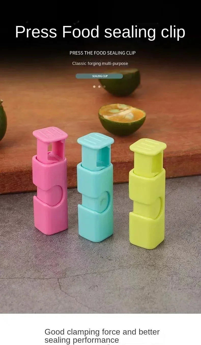 12 PCS Squeeze Bread Bag Clips Reusable Fresh Food Seal Plastic Clip Snack Bag Seal Spring Clip Home Kitchen Storage
