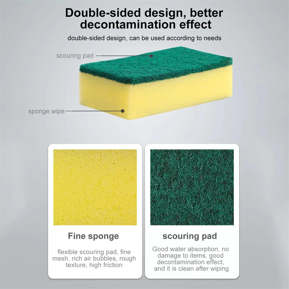 30PCS Dishwashing Sponge Kitchen Nano Emery Magic Clean Rub Pot Rust Focal Stains Sponge Removing Kit Cleaning Brush Sponges