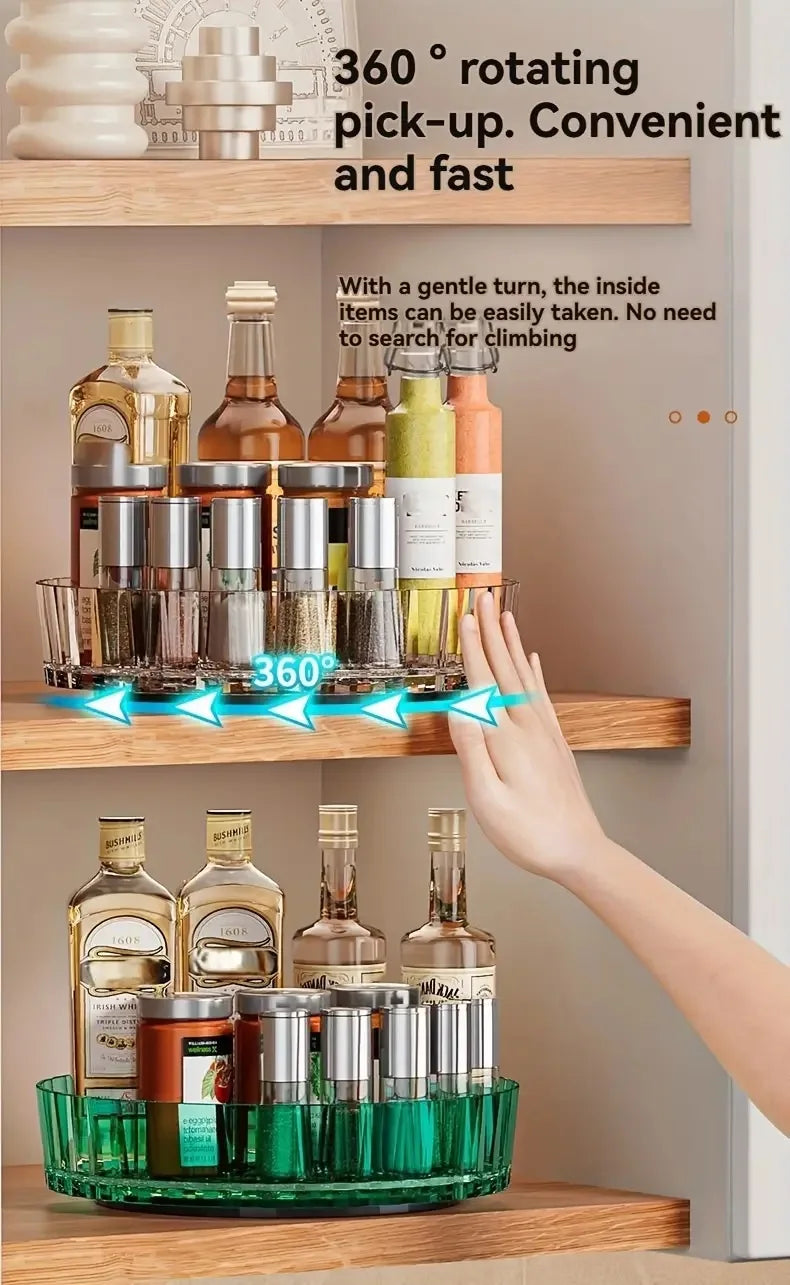 360°Rotating Rotating Spice Rack Organizer For Bathroom Kitchen Countertop Easy Access and Efficient Storage Desktop Storage Box