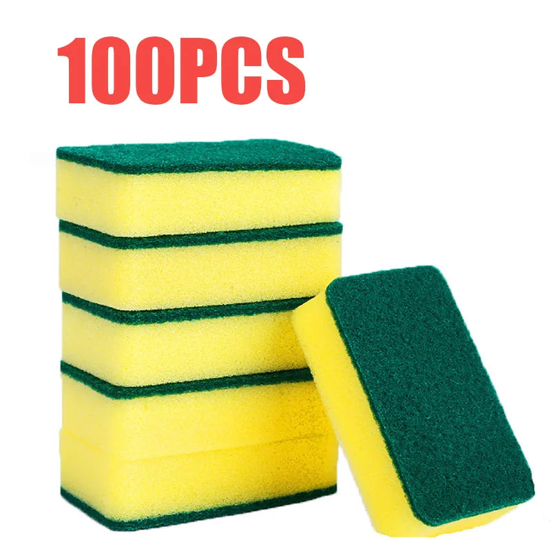 20-200pcs Dishwashing Sponge Kitchen Nano Emery Magic Clean Rub Pot Rust Focal Stains Sponge Removing Kit Cleaning Brush Sponges