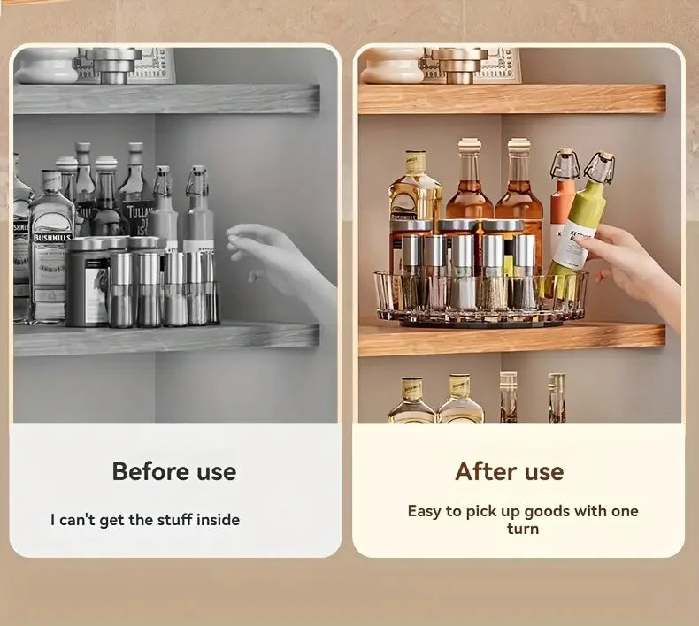 360°Rotating Rotating Spice Rack Organizer For Bathroom Kitchen Countertop Easy Access and Efficient Storage Desktop Storage Box