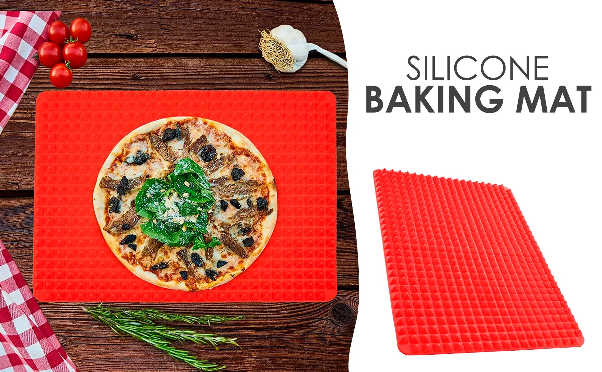 Non-Stick Silicone Pyramid Cooking Mat Baking Mat with Grid Versatile Oven BBQ Cooking Mat Heat-Resistant Mat Kitchen Tools