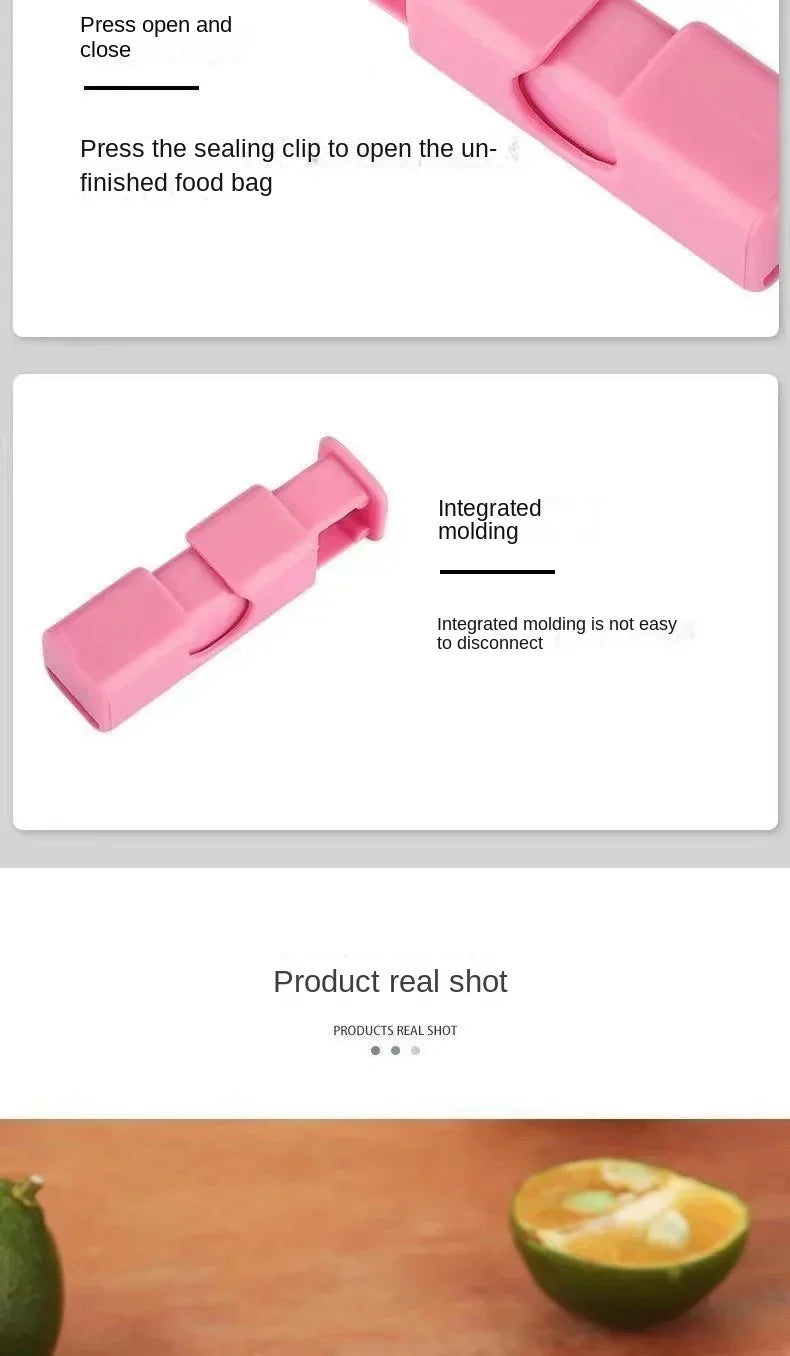 12 PCS Squeeze Bread Bag Clips Reusable Fresh Food Seal Plastic Clip Snack Bag Seal Spring Clip Home Kitchen Storage