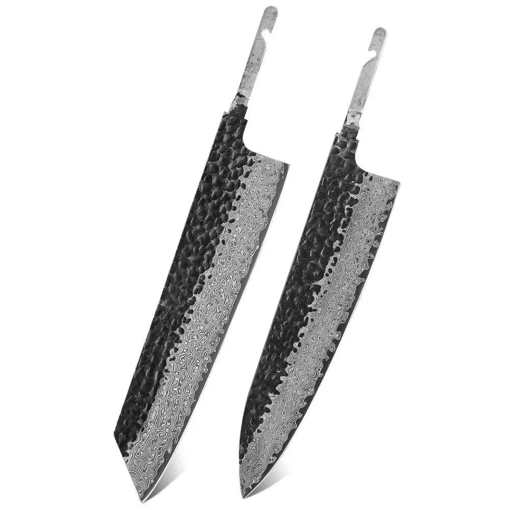 TURWHO Japanese Chef Knife Blank Blade DIY Handle Forged Damascus Steel VG10 Kitchen Knives Set Handmade Making Tools No Handle