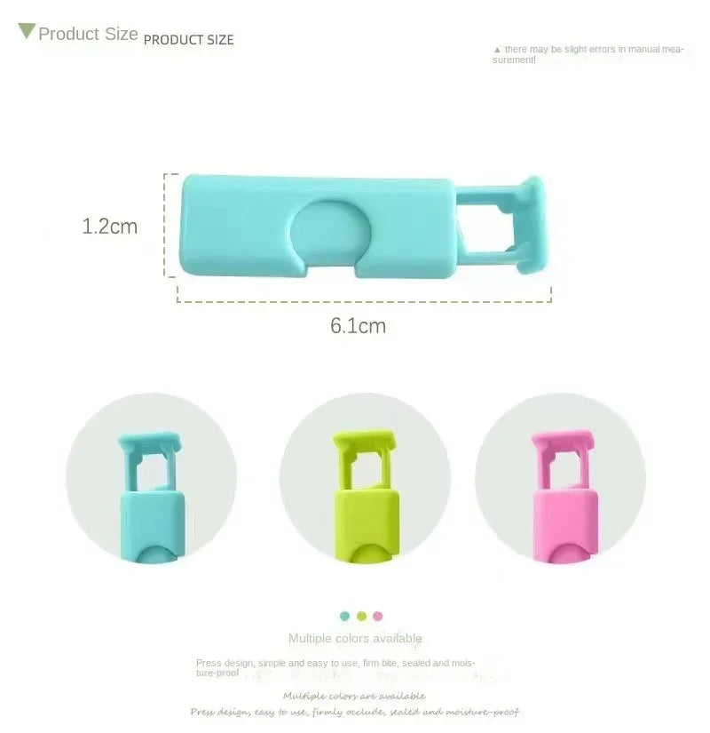 12 PCS Squeeze Bread Bag Clips Reusable Fresh Food Seal Plastic Clip Snack Bag Seal Spring Clip Home Kitchen Storage