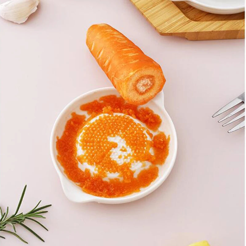 White Simple Style Ceramic Ginger Grater Tool Hand Grinder Garlic Masher Portable Porcelain Carrot Ginger Grinding Kitchen Tool