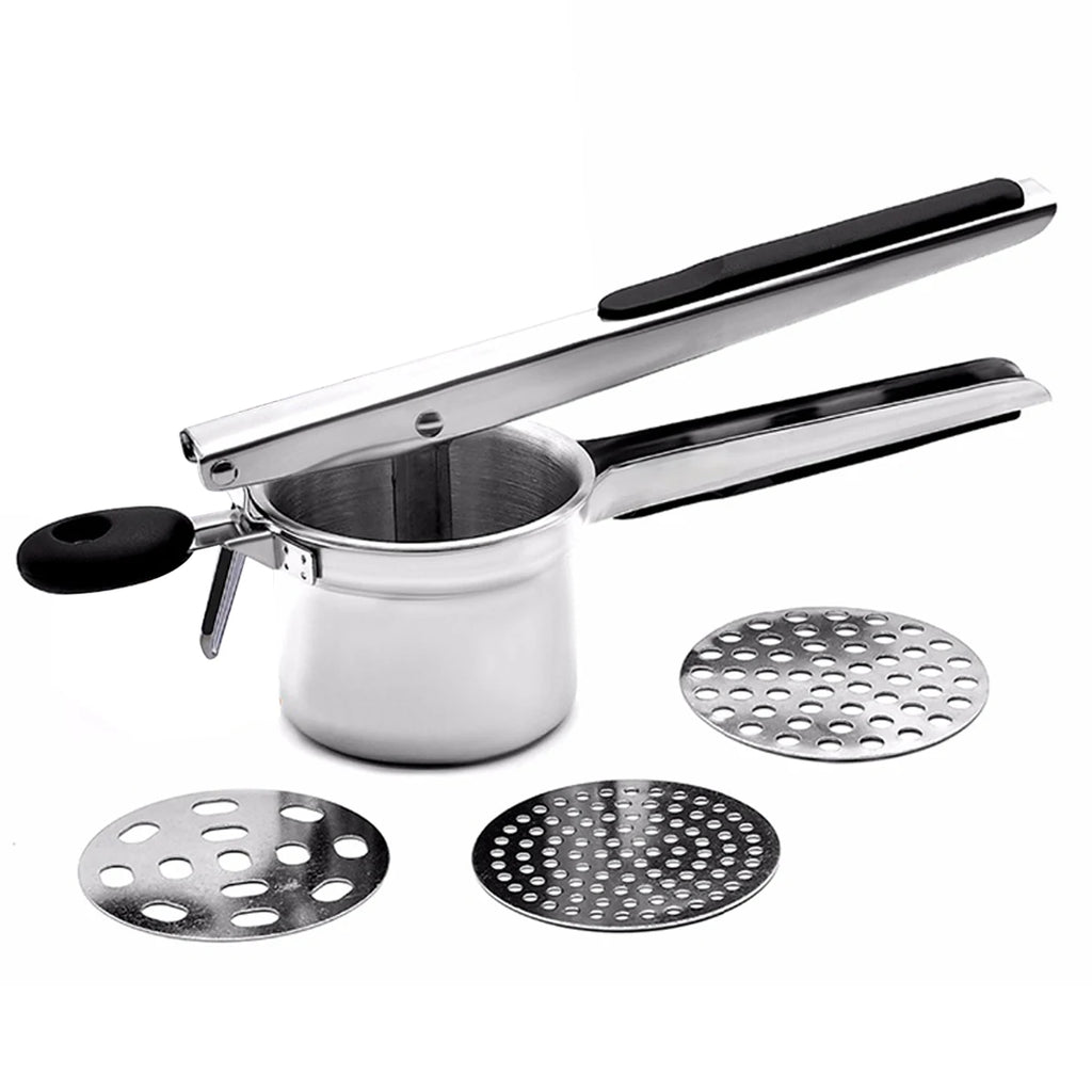 Stainless Steel Potato Ricer with 3 Interchangeable Fineness Discs Silicone Grip Handle kitchen tools by Leeseph