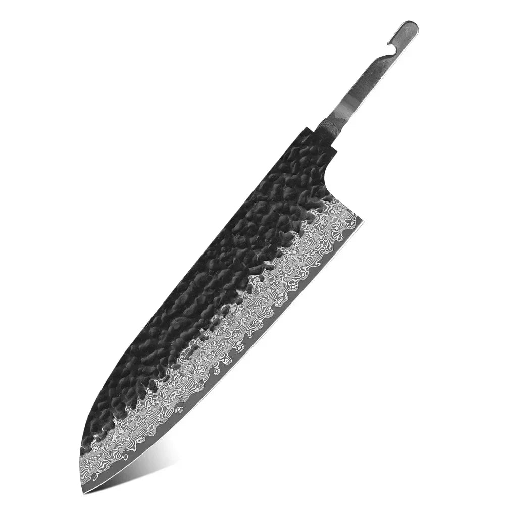 TURWHO Japanese Chef Knife Blank Blade DIY Handle Forged Damascus Steel VG10 Kitchen Knives Set Handmade Making Tools No Handle