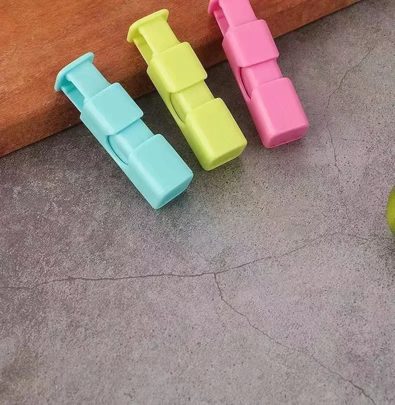 12 PCS Squeeze Bread Bag Clips Reusable Fresh Food Seal Plastic Clip Snack Bag Seal Spring Clip Home Kitchen Storage