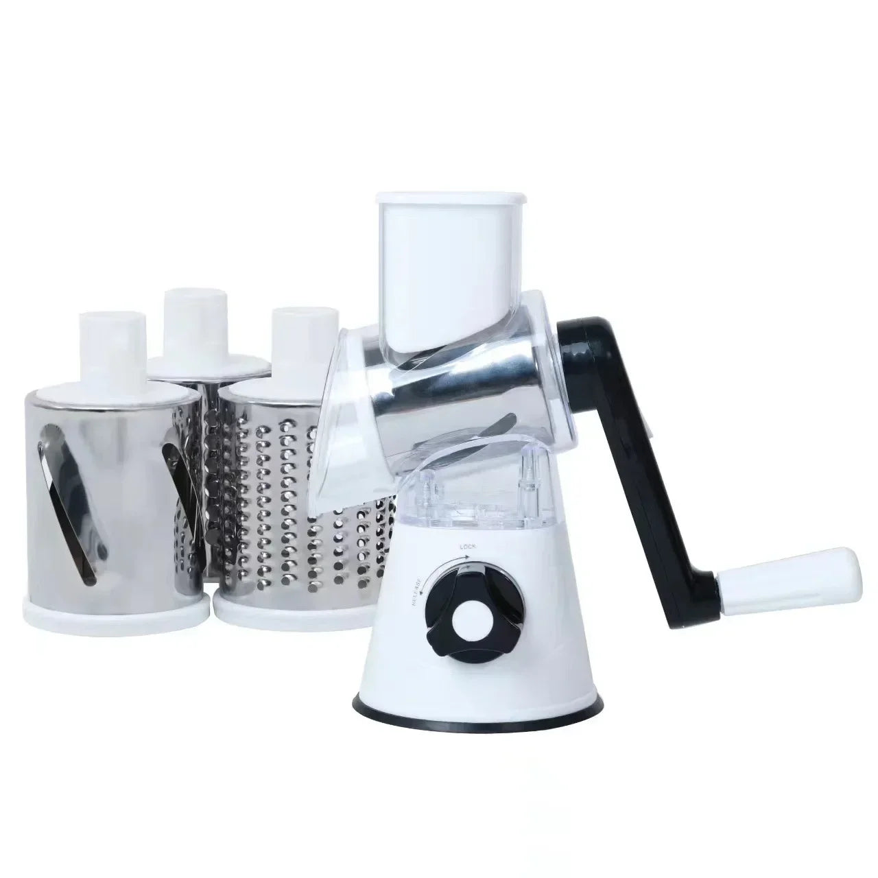 Kitchen Vegetable Chopper with 3 Sharp Drums Machine Rotary Hand Cranked Shredder Vegetable Cheese Slicer Household Kitchen Tool