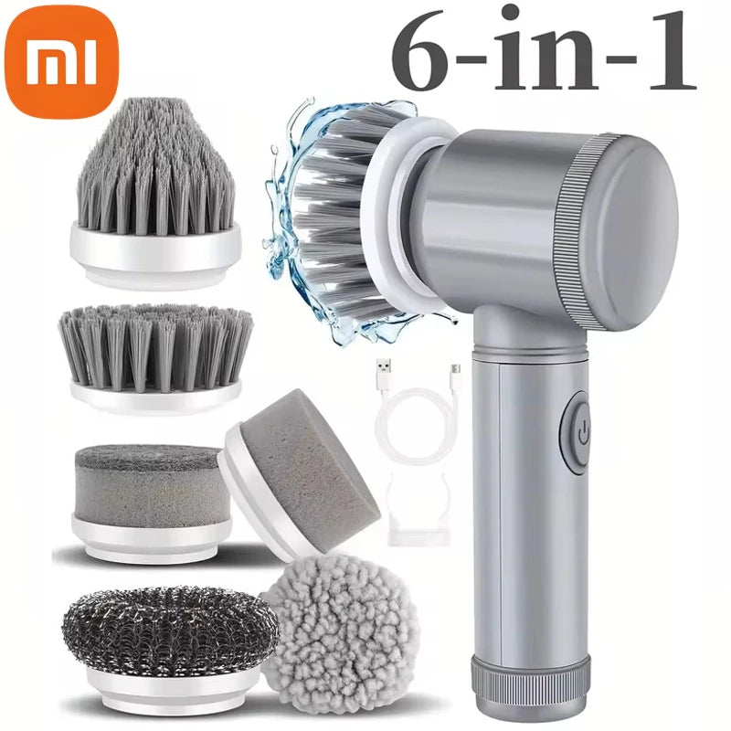 Xiaomi MIJIA 6-in-1 Electric Scrubber Cleaning Brush Home Appliance Wireless Electric Floor Scrubber Replaceable Brush Head Home