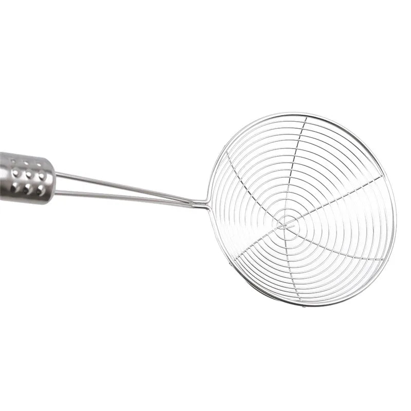 Oval Skimmer Stainless Steel Filter Mesh Oil Pot Food Filter Cookware Colander Fried Filter Kitchen Strainer Baking Cooking Tool