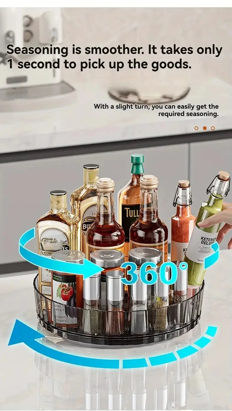 360°Rotating Rotating Spice Rack Organizer For Bathroom Kitchen Countertop Easy Access and Efficient Storage Desktop Storage Box
