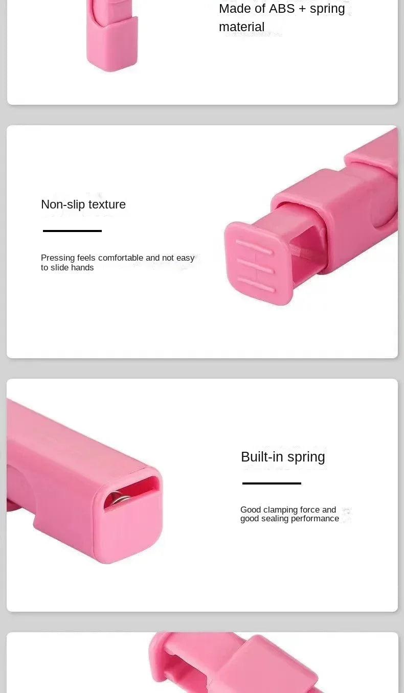 12 PCS Squeeze Bread Bag Clips Reusable Fresh Food Seal Plastic Clip Snack Bag Seal Spring Clip Home Kitchen Storage