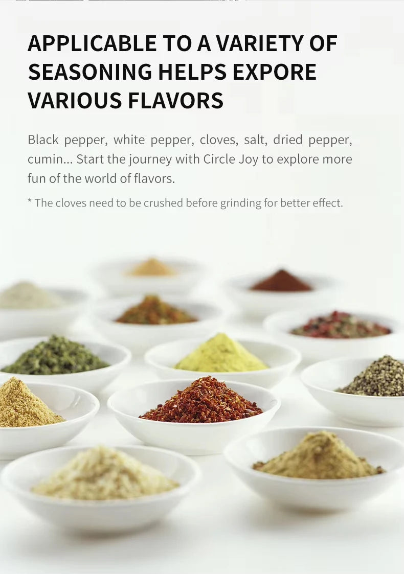 2pcs Electric Salt and Pepper Grinders Set Capacity 190ML USB Rechargeable Base Adjustable Coarseness Spice Mill Kitchen Tools