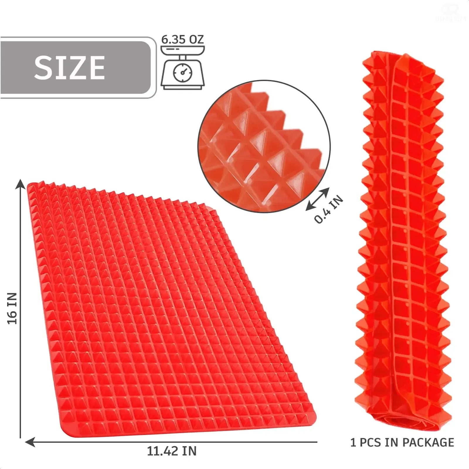 Non-Stick Silicone Pyramid Cooking Mat Baking Mat with Grid Versatile Oven BBQ Cooking Mat Heat-Resistant Mat Kitchen Tools